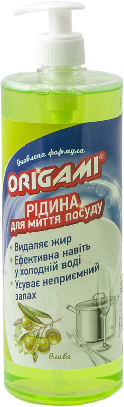 Засіб для ручного миття посуду ORIGAMI Олива 1л